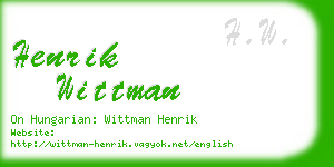 henrik wittman business card